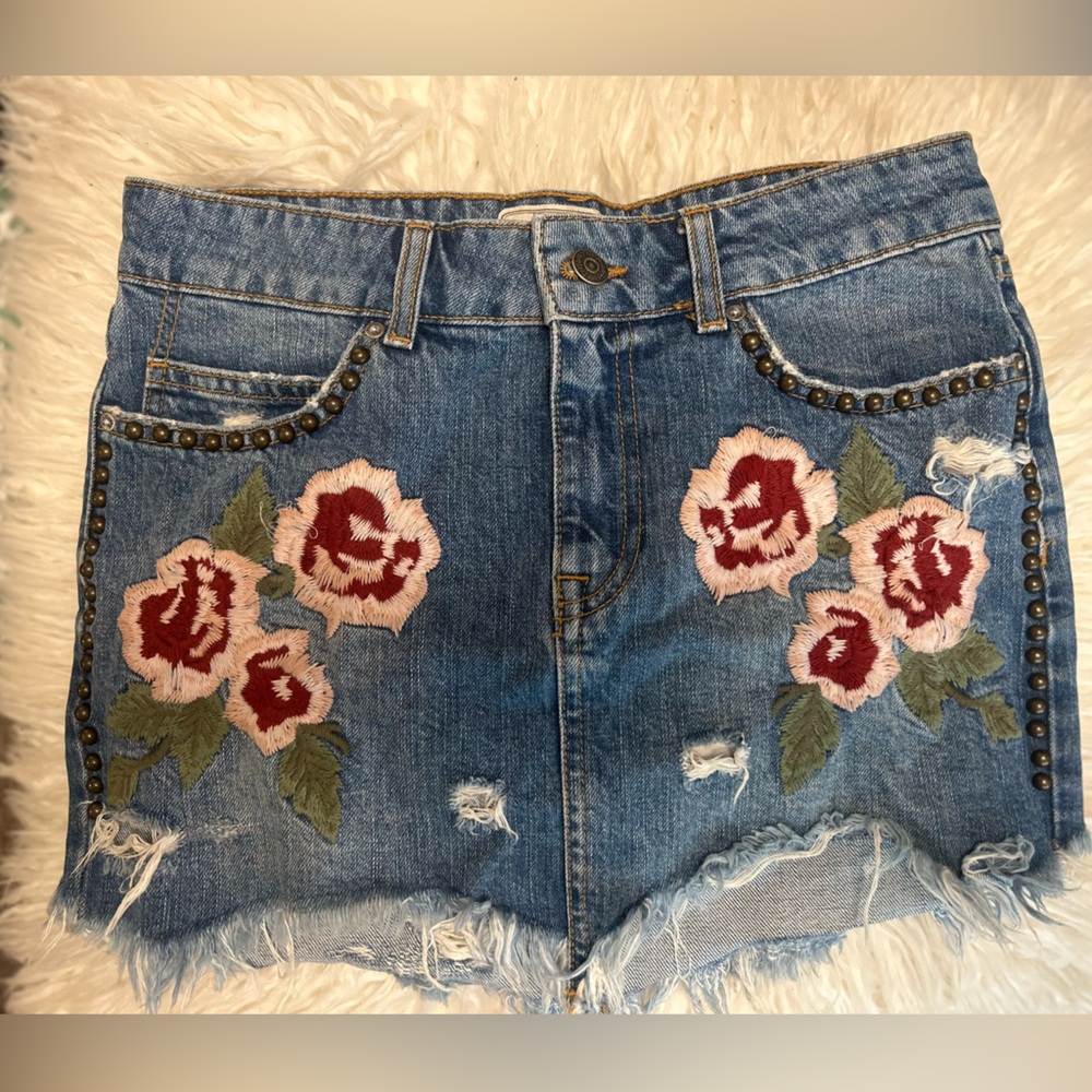 Free People Blue Denim Shorts